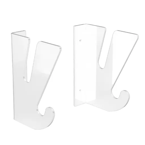 Skateboard Wall Mount Holder Horizontal Acrylic Longboard Display Rack with Storage Hook for Garage Home Apartment Transparent