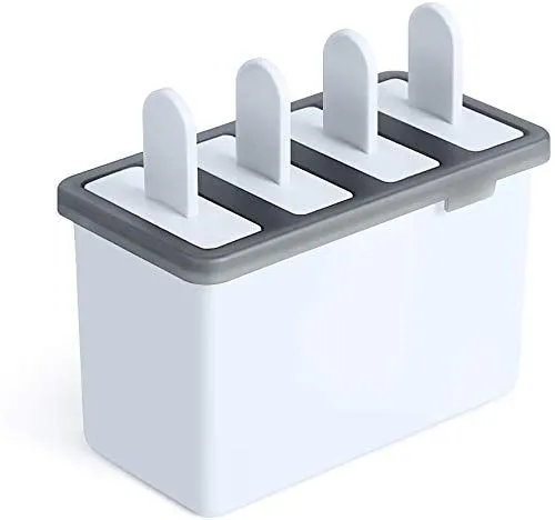 Reusable Popsicle Molds,Easy Release Ice Pop Makers,4 Cavities Homemade Ice Pop Molds,DIY Ice Bar Maker,Kids Ice Cream Tray