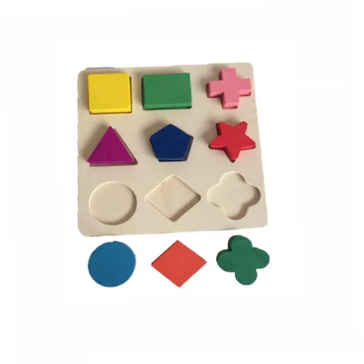 Preschool Colorful Wooden Shape Puzzle sturdy DEVELOP FINE MOTOR SKILLS OF YOUR TODDLERS NO SAFETY HAZARDS