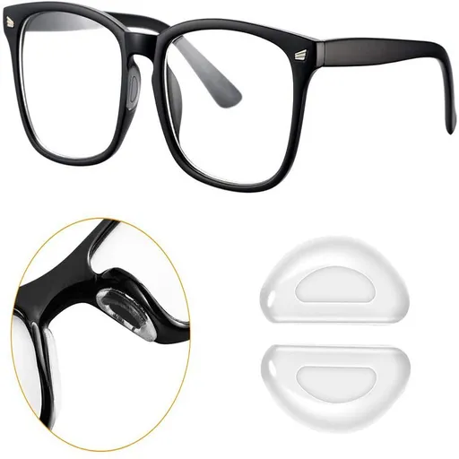 Silicone Eyeglass Nose Pads Sticky, Hypo-allergenic Adhesive Nose Grips for Glasses and Sunglasses 10 Pairs